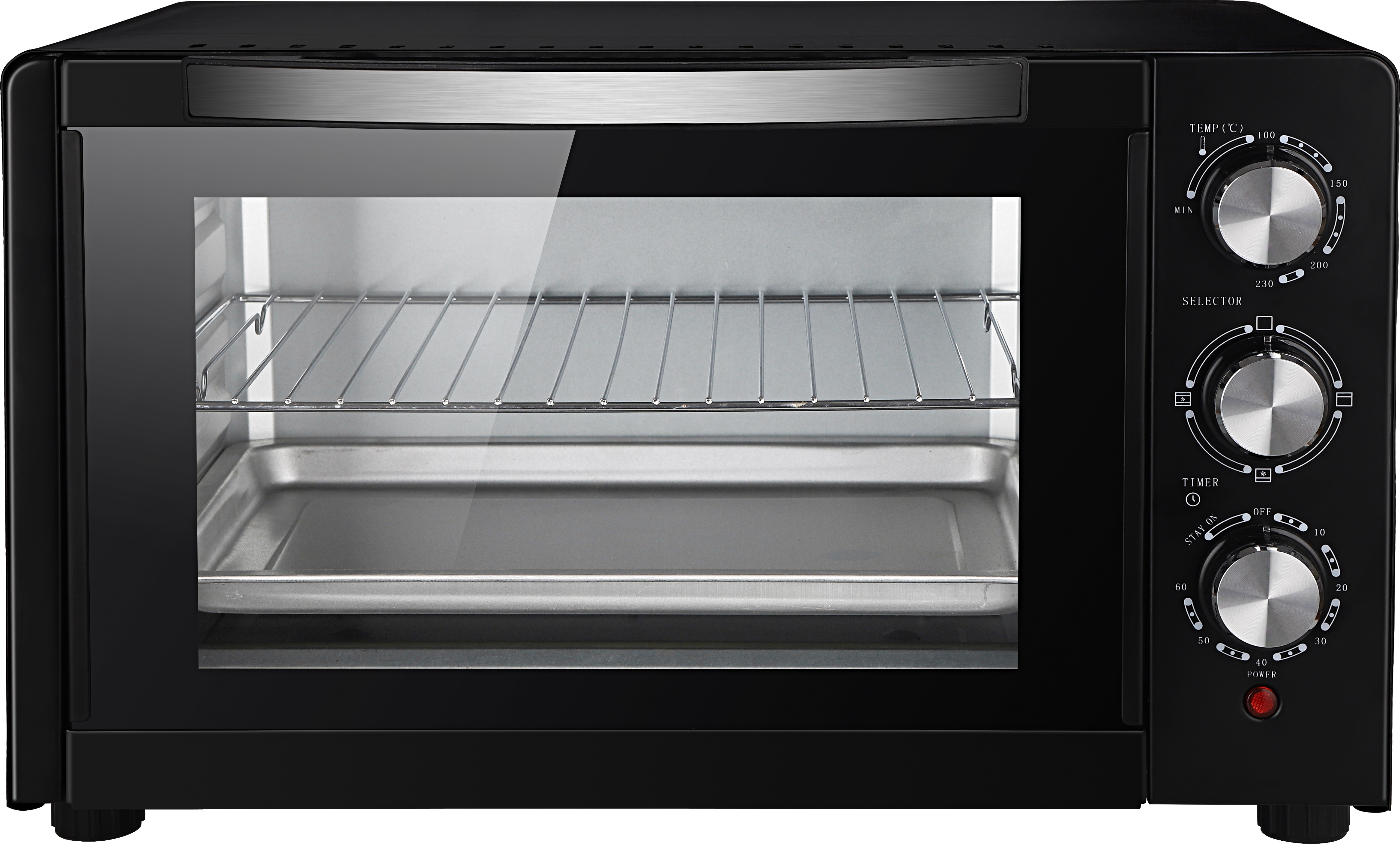 Horno de sobremesa compacto Comelec HO28010C, 28 litros, interior recubrimiento Teflón, negro